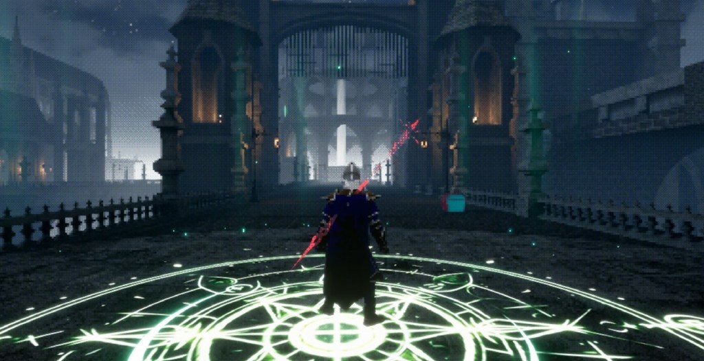 The main character of Tenebyss on a glowing area